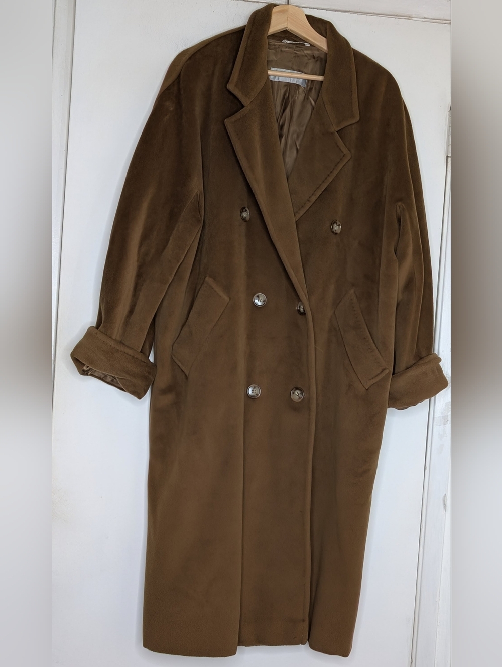 Max Mara Full Length Double Breast Wool Coat size 14